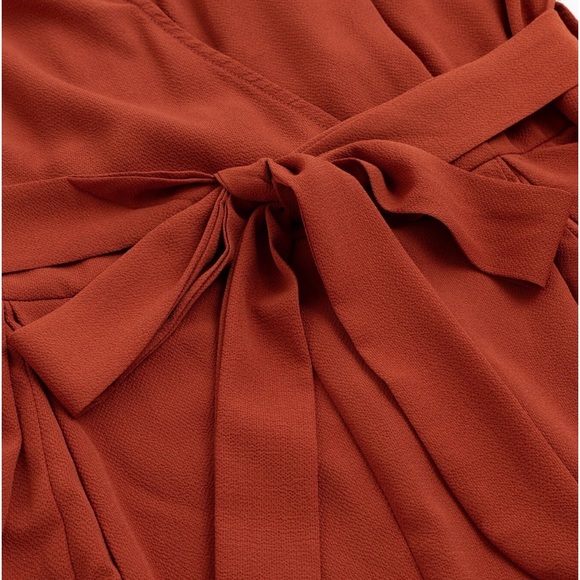 Plus Size Slit Cami Belted Jumpsuit Burnt Orange - Picture 5 of 9